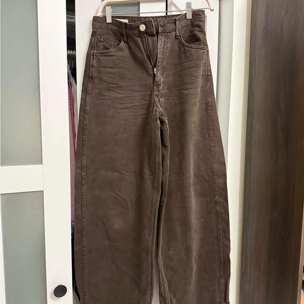 Zara Dark Brown Baggy Pants